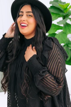Proud Poppy Clothing Cora Long Sleeve Top in Black Clearance