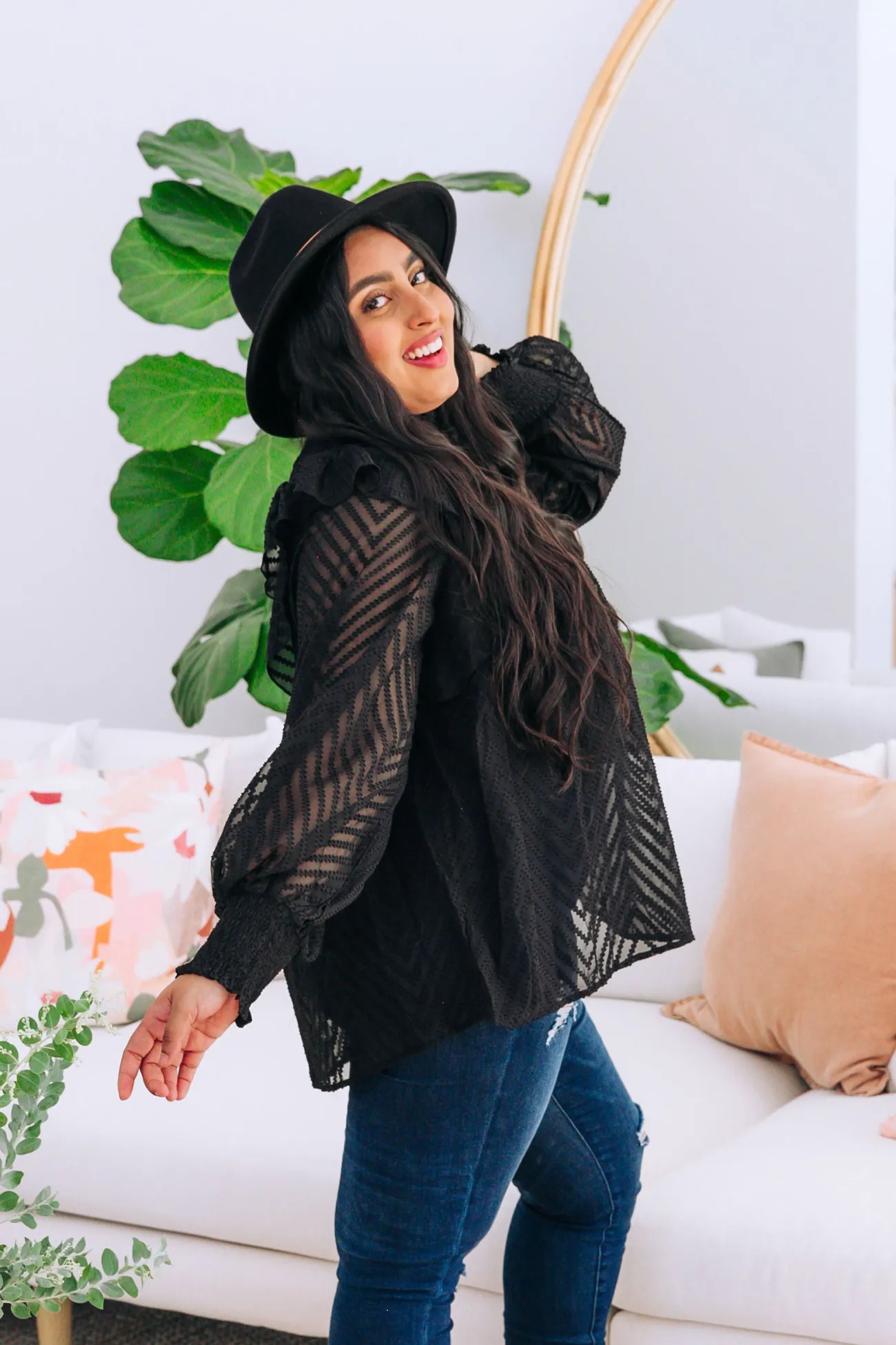 Proud Poppy Clothing Cora Long Sleeve Top in Black Clearance