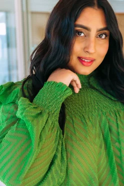 Proud Poppy Clothing Cora Long Sleeve Top in Green Hot