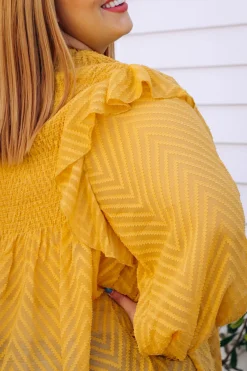 Proud Poppy Clothing Cora Long Sleeve Top in Mustard Clearance
