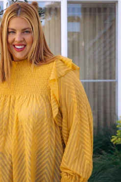 Proud Poppy Clothing Cora Long Sleeve Top in Mustard Clearance