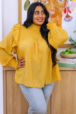 Proud Poppy Clothing Cora Long Sleeve Top in Mustard Clearance