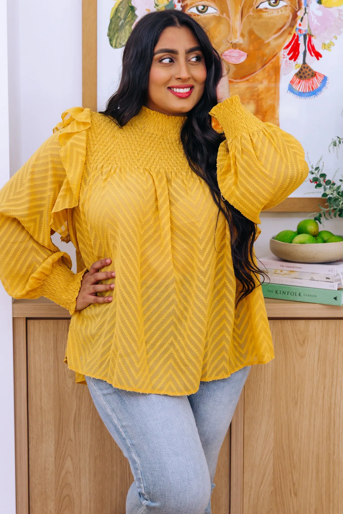 Proud Poppy Clothing Cora Long Sleeve Top in Mustard Clearance