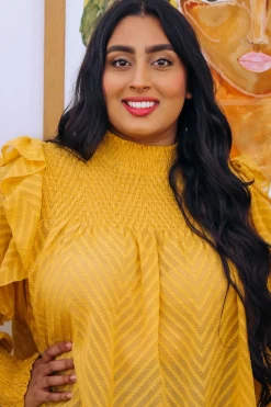 Proud Poppy Clothing Cora Long Sleeve Top in Mustard Clearance