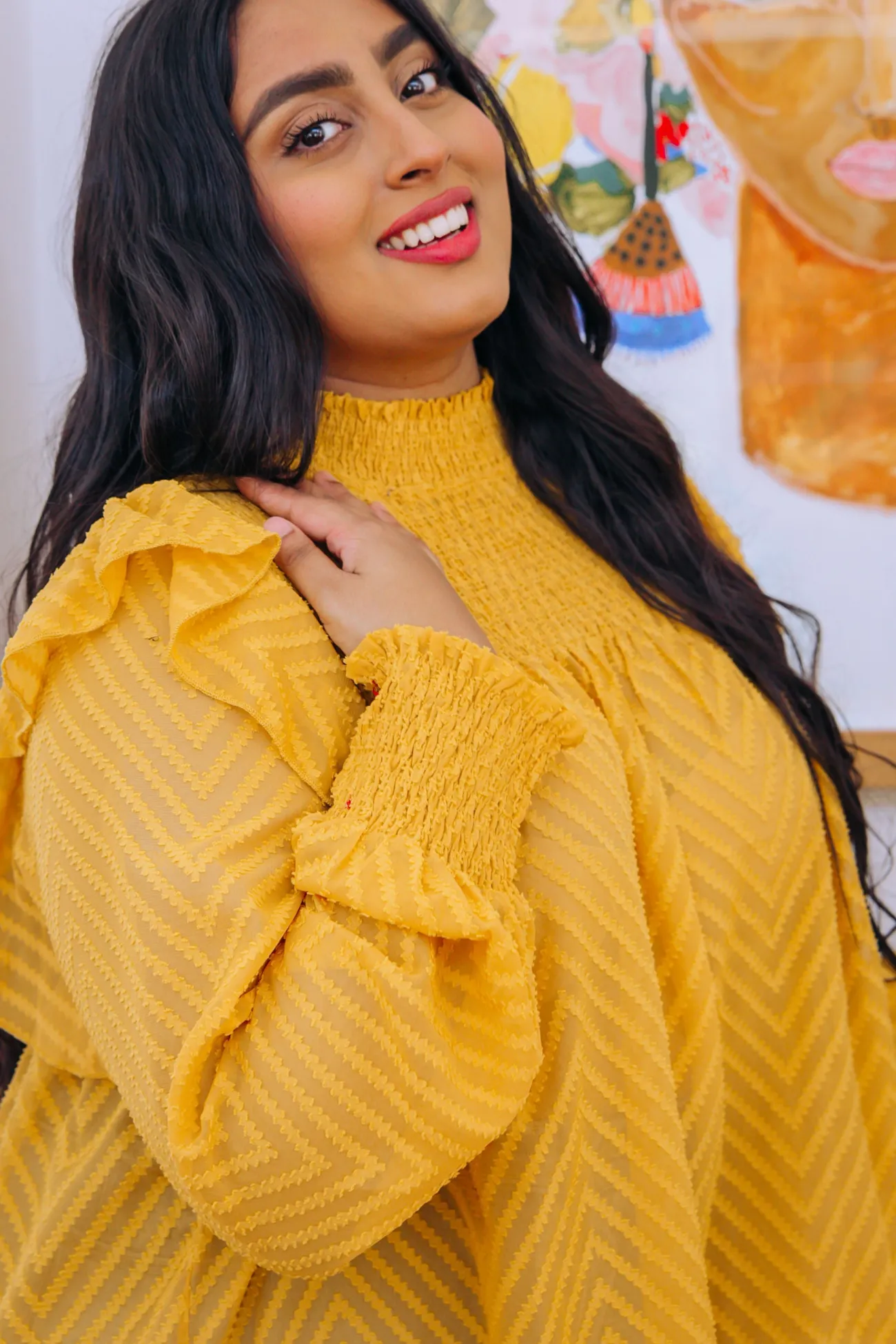 Proud Poppy Clothing Cora Long Sleeve Top in Mustard Clearance