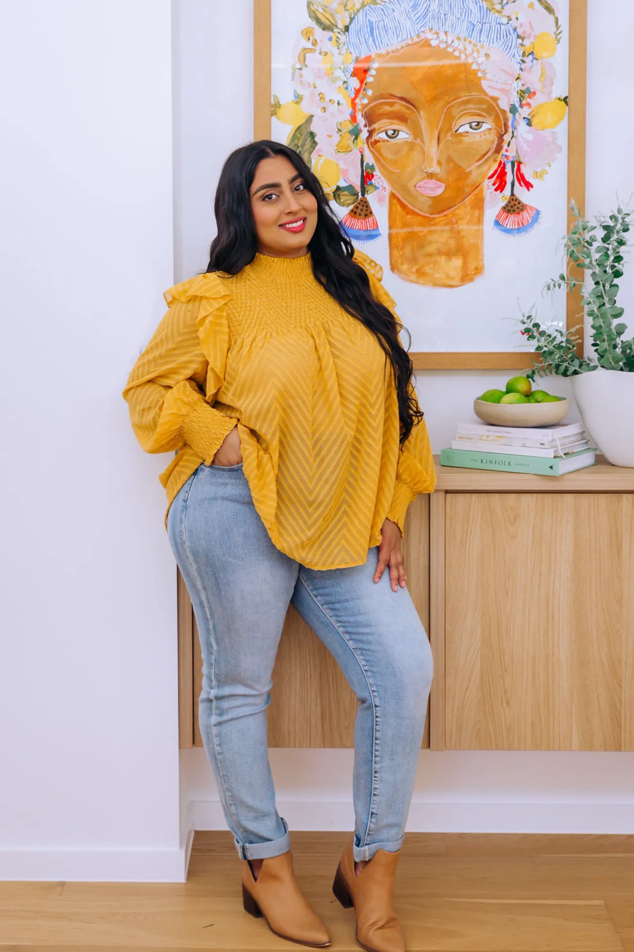 Proud Poppy Clothing Cora Long Sleeve Top in Mustard Clearance