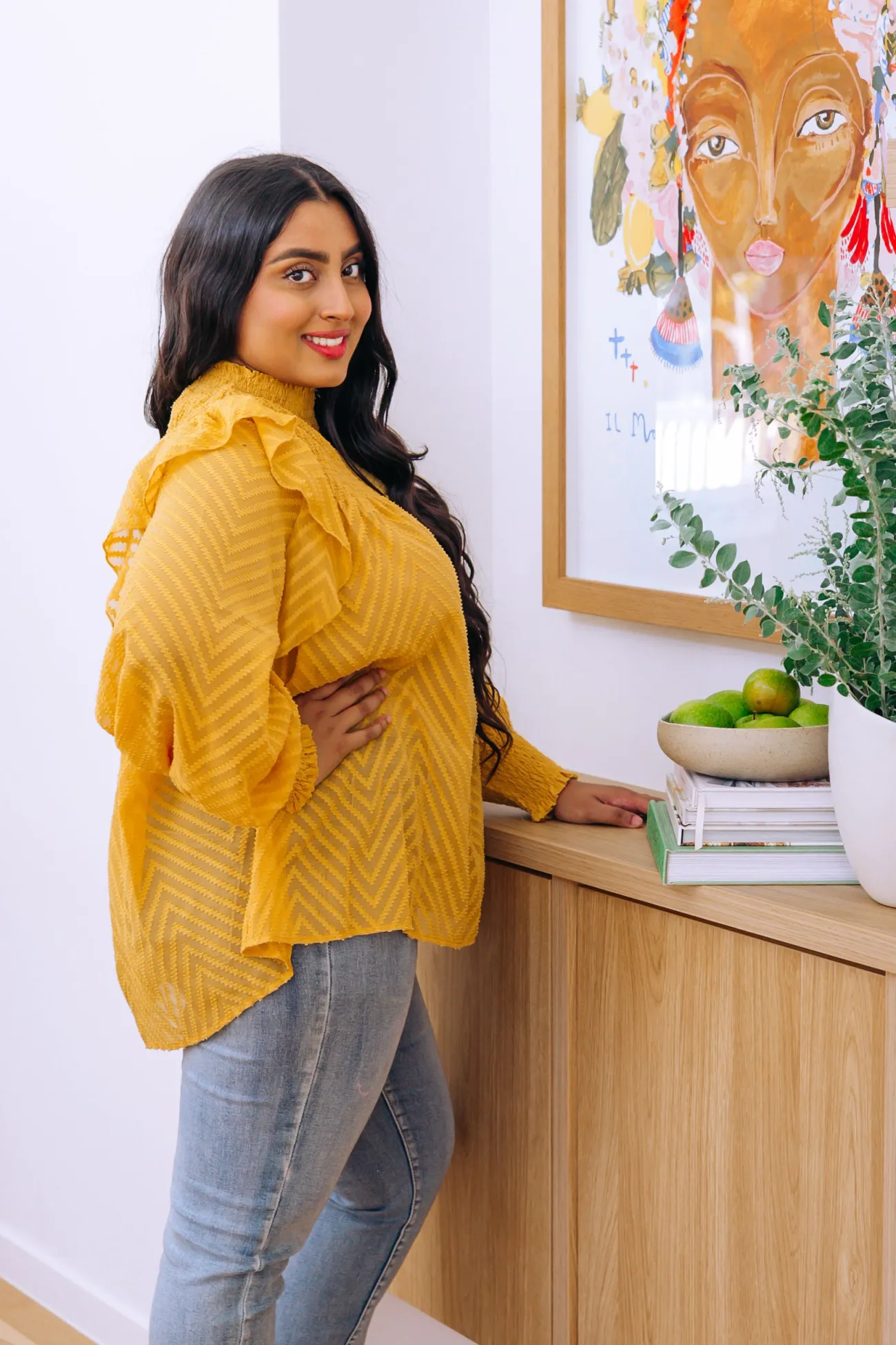 Proud Poppy Clothing Cora Long Sleeve Top in Mustard Clearance