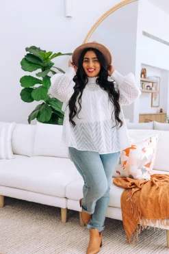Proud Poppy Clothing Cora Long Sleeve Top in White Clearance