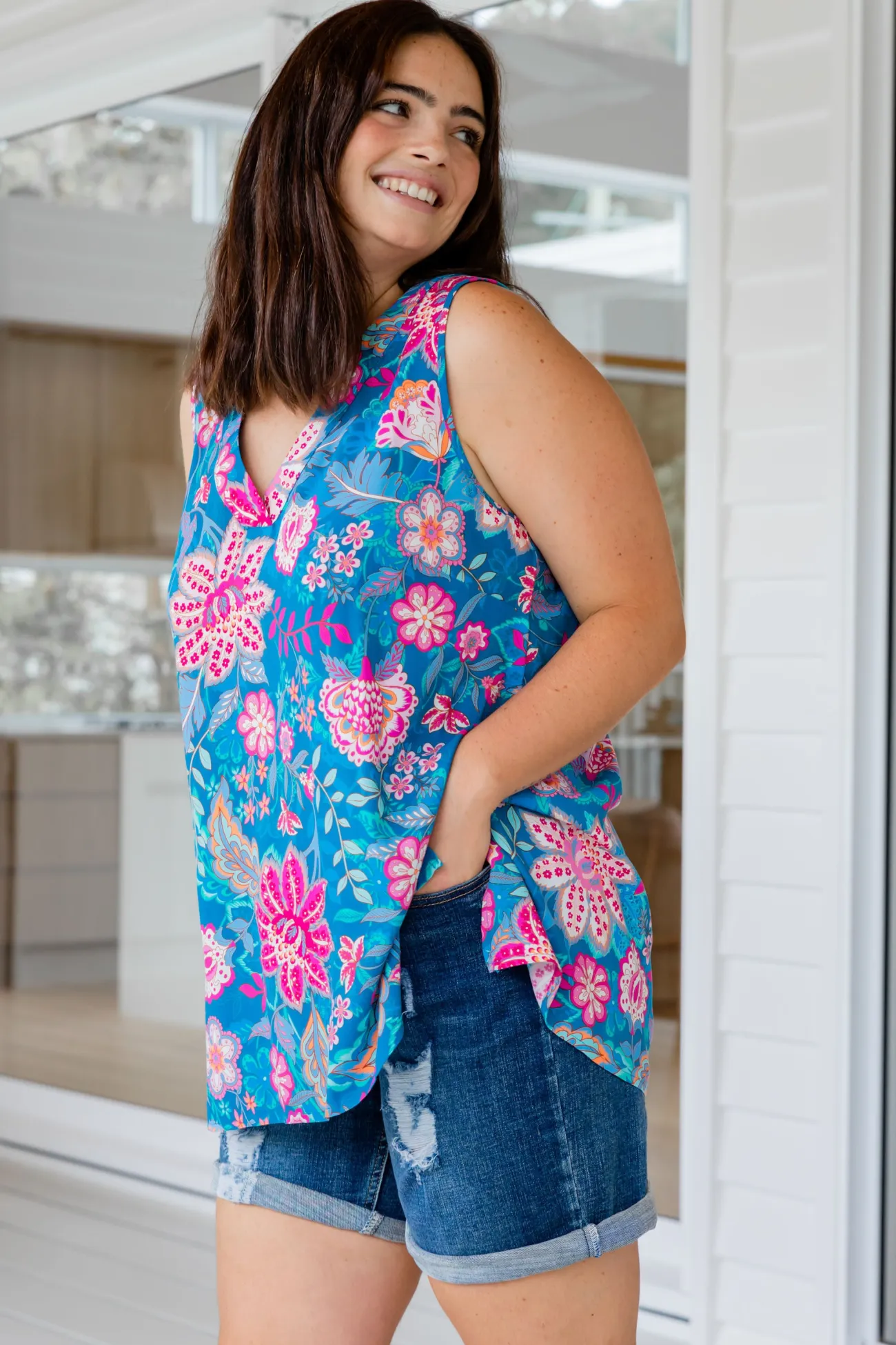 Proud Poppy Clothing Dannie Top in Paisley Floral PaisleyFloral Hot