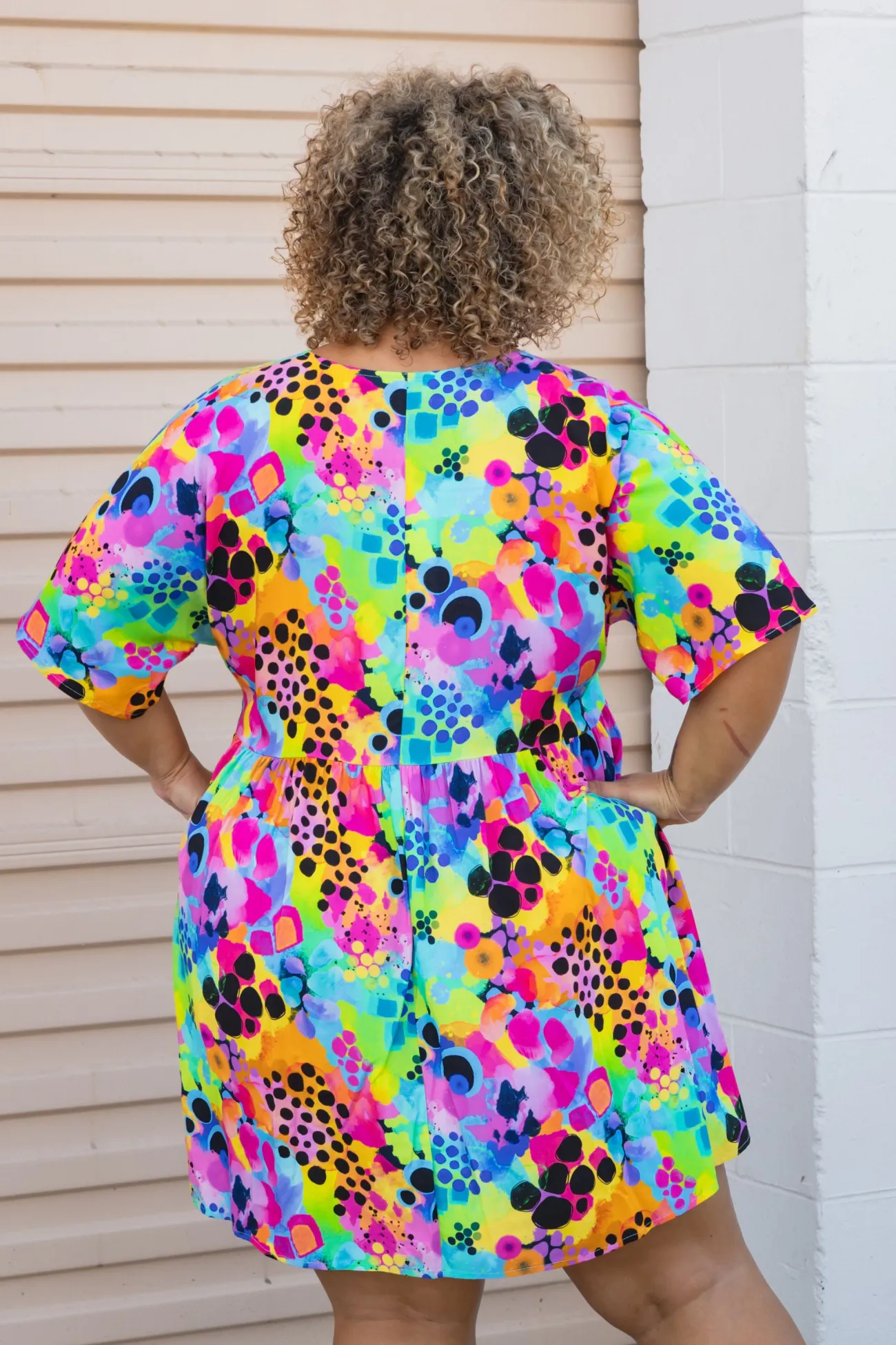 Proud Poppy Clothing Disco Dress in Messy Mind by Kasey Rainbow New