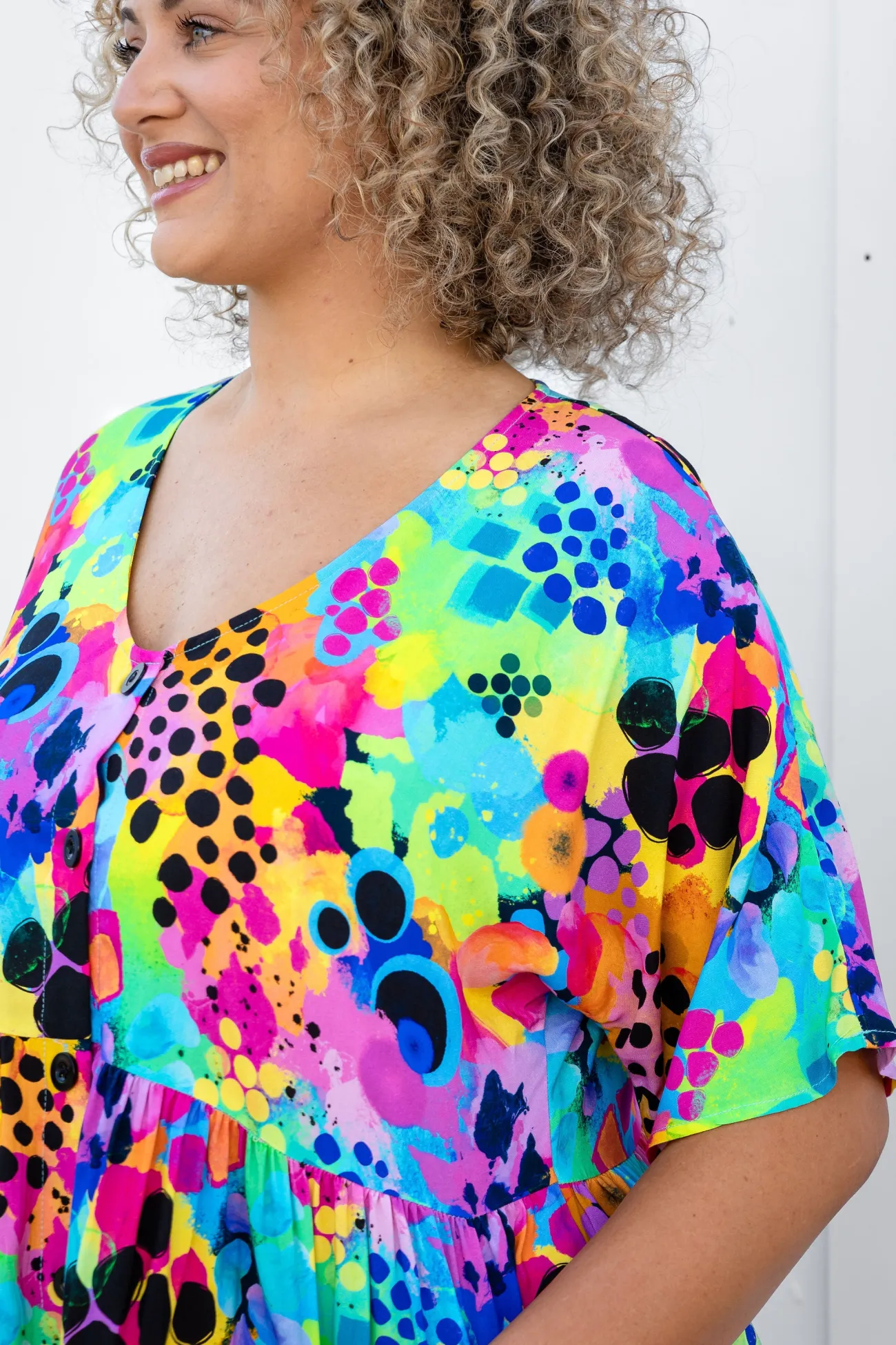 Proud Poppy Clothing Disco Dress in Messy Mind by Kasey Rainbow New