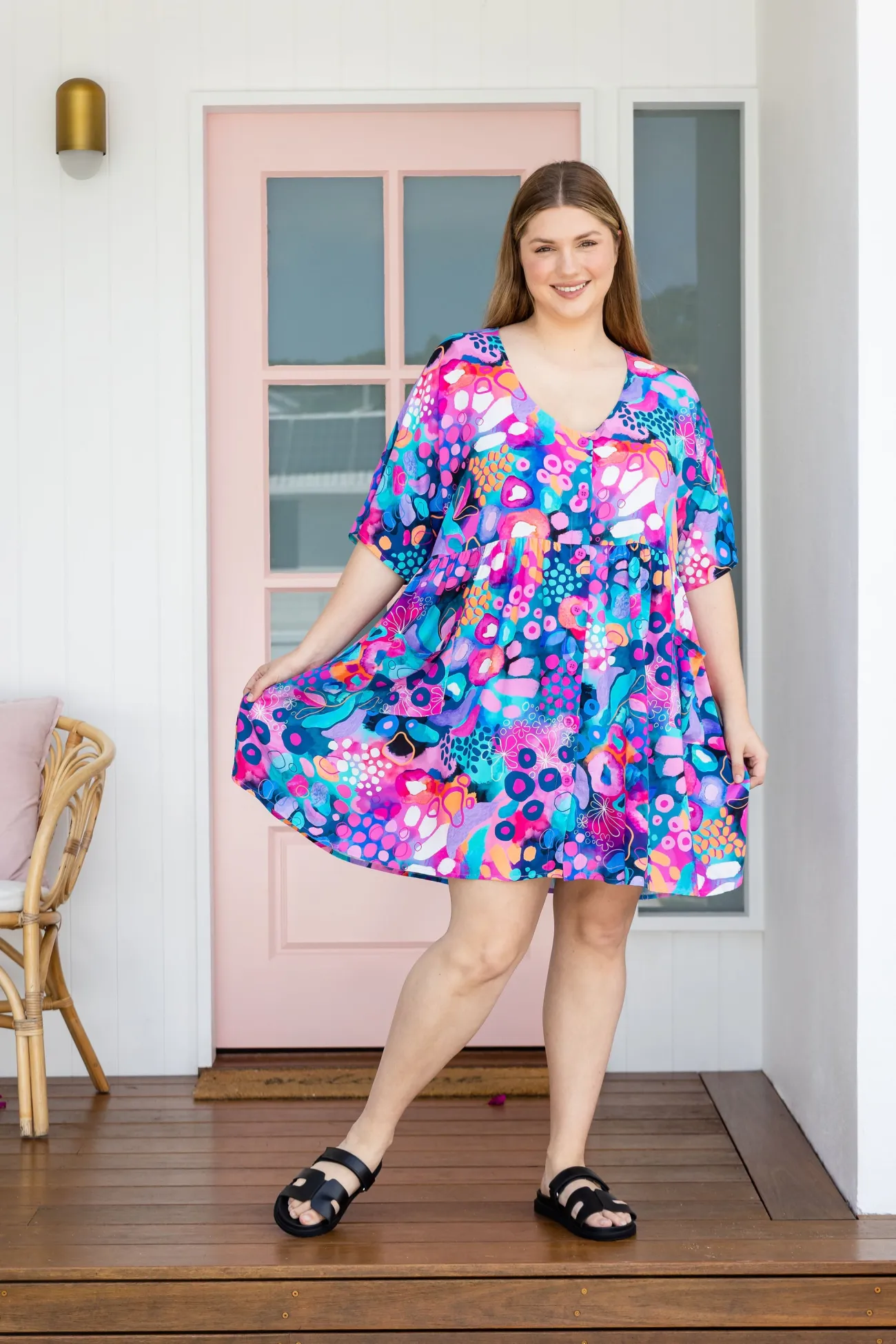 Proud Poppy Clothing Disco Dress in Midnight Safari by Kasey Rainbow Best