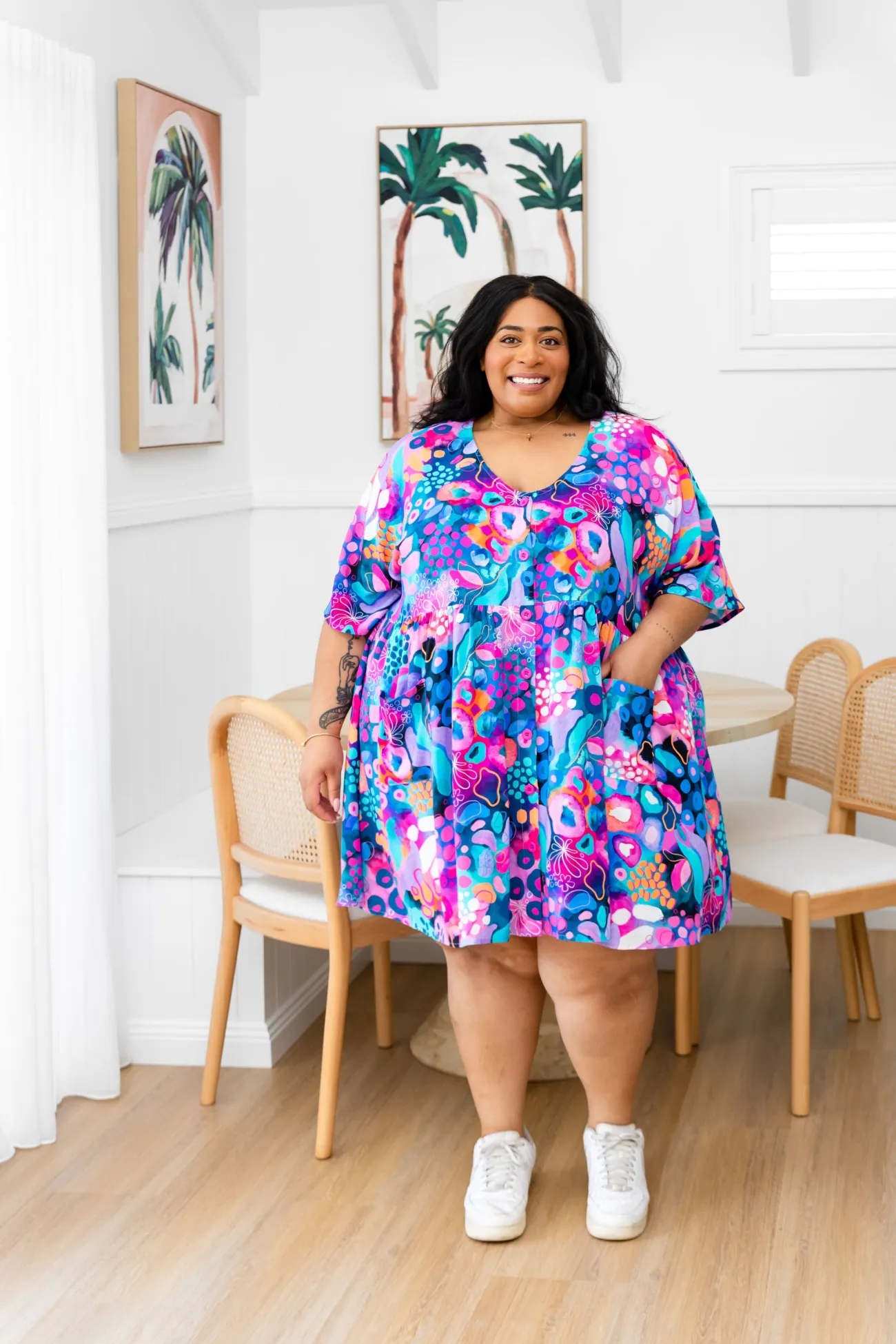 Proud Poppy Clothing Disco Dress in Midnight Safari by Kasey Rainbow Best