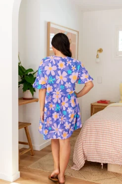 Proud Poppy Clothing Divine Dress in Lilac Daisies LilacDaisies New