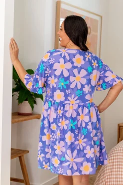 Proud Poppy Clothing Divine Dress in Lilac Daisies LilacDaisies New