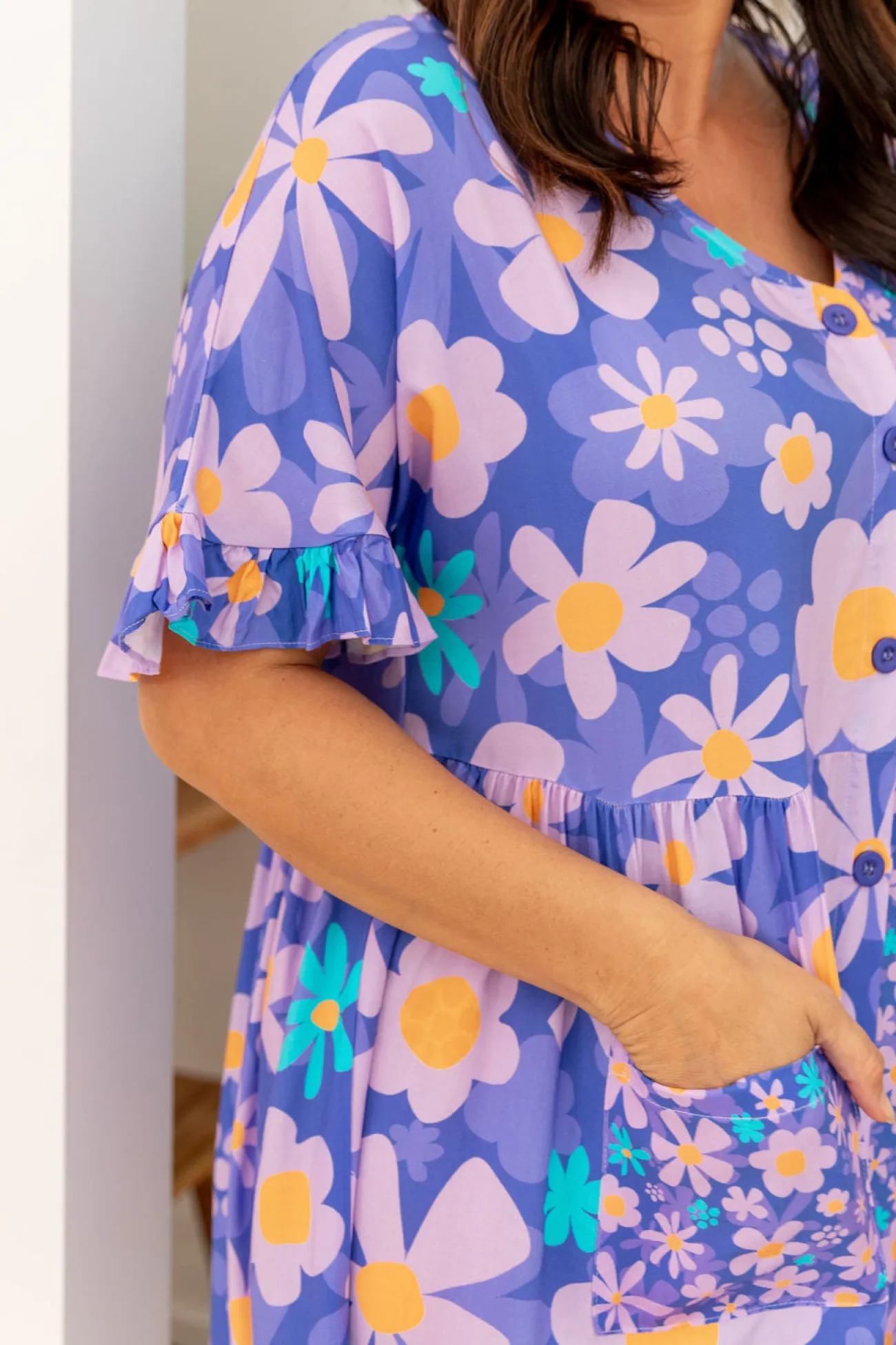 Proud Poppy Clothing Divine Dress in Lilac Daisies LilacDaisies New