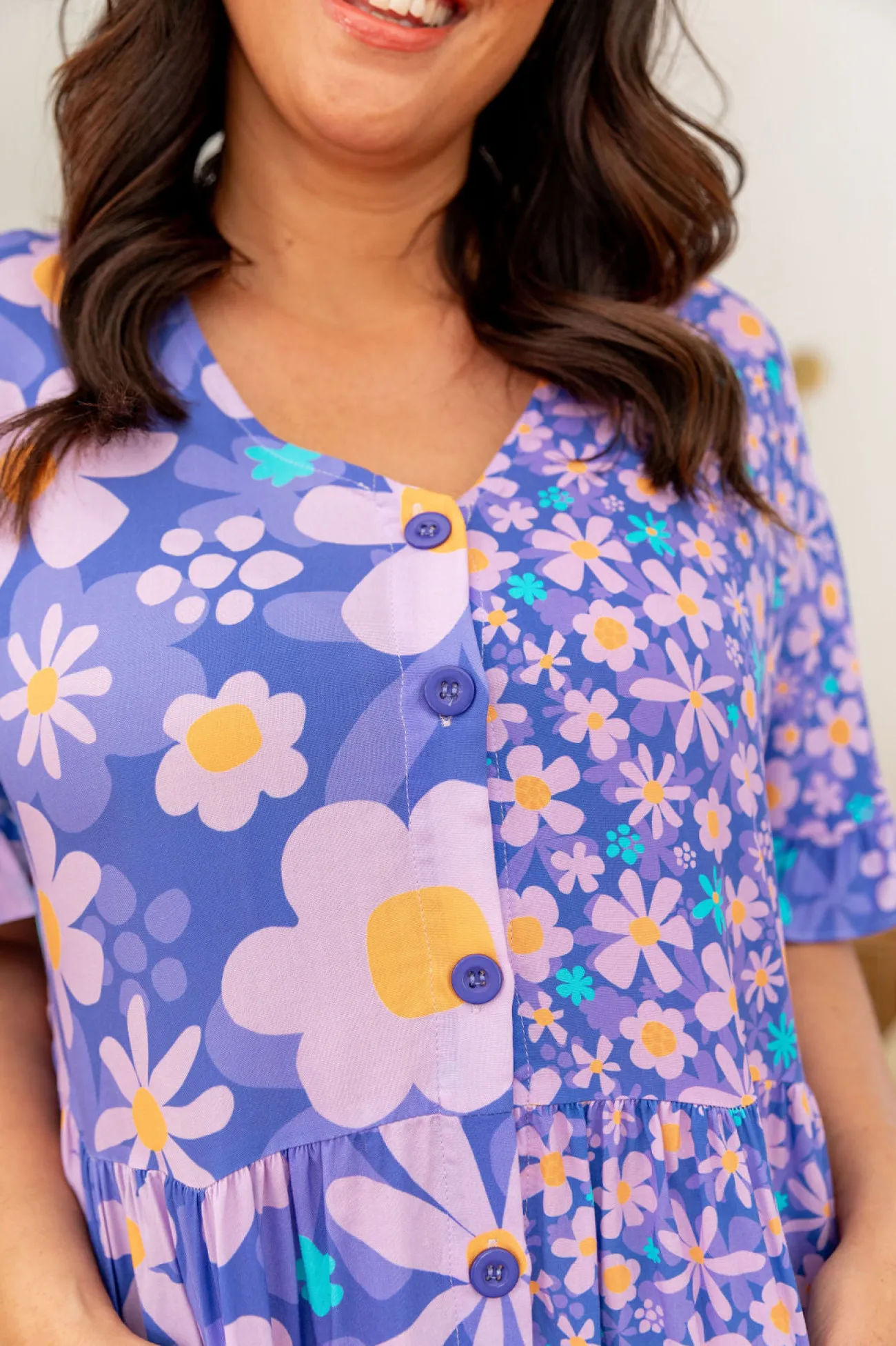 Proud Poppy Clothing Divine Dress in Lilac Daisies LilacDaisies New