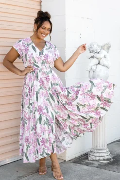 Proud Poppy Clothing Ellie Floral Maxi Dress in White Cream New