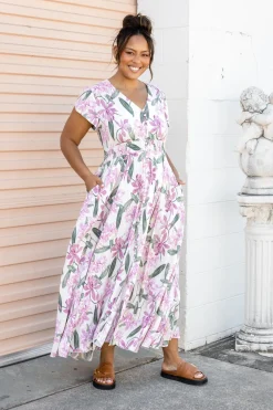 Proud Poppy Clothing Ellie Floral Maxi Dress in White Cream New