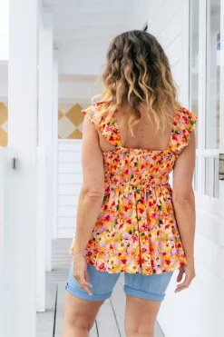 Proud Poppy Clothing Ellie Top in Sunshine Floral SunshineFloral Sale