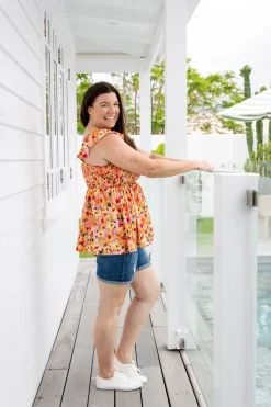 Proud Poppy Clothing Ellie Top in Sunshine Floral SunshineFloral Sale