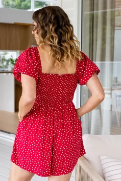 Proud Poppy Clothing Emily Playsuit in Red Clearance