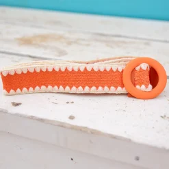 Proud Poppy Clothing Extra Length Stretch Belt with Orange Buckle Hot