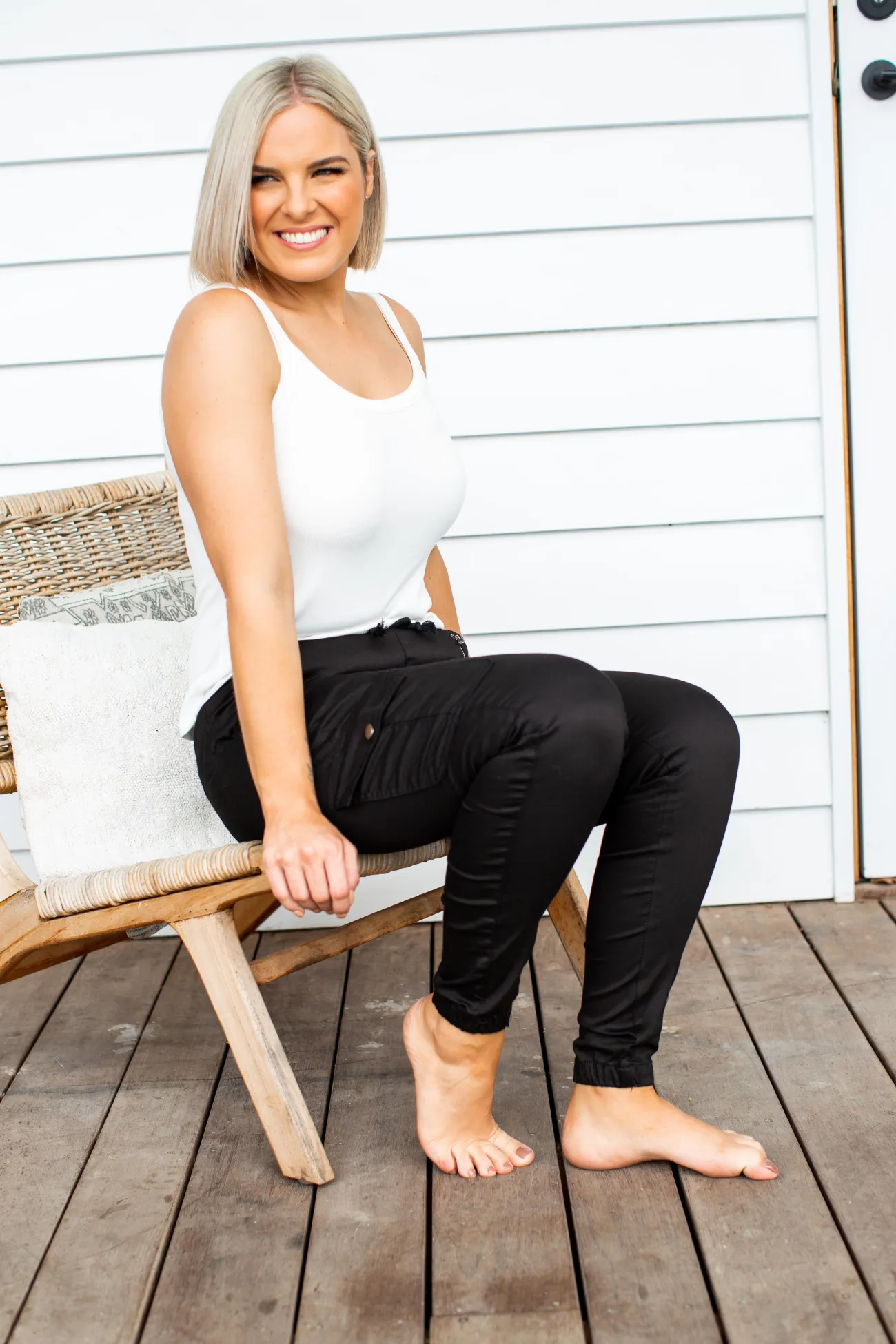 Proud Poppy Clothing Florence Denim Joggers in Black Clearance