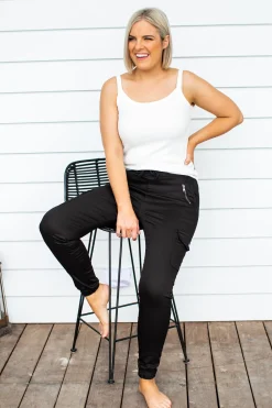 Proud Poppy Clothing Florence Denim Joggers in Black Clearance