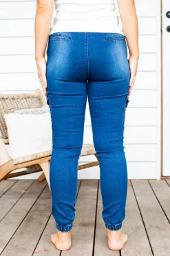 Proud Poppy Clothing Florence Denim Joggers in Dark Blue DarkBlue Outlet