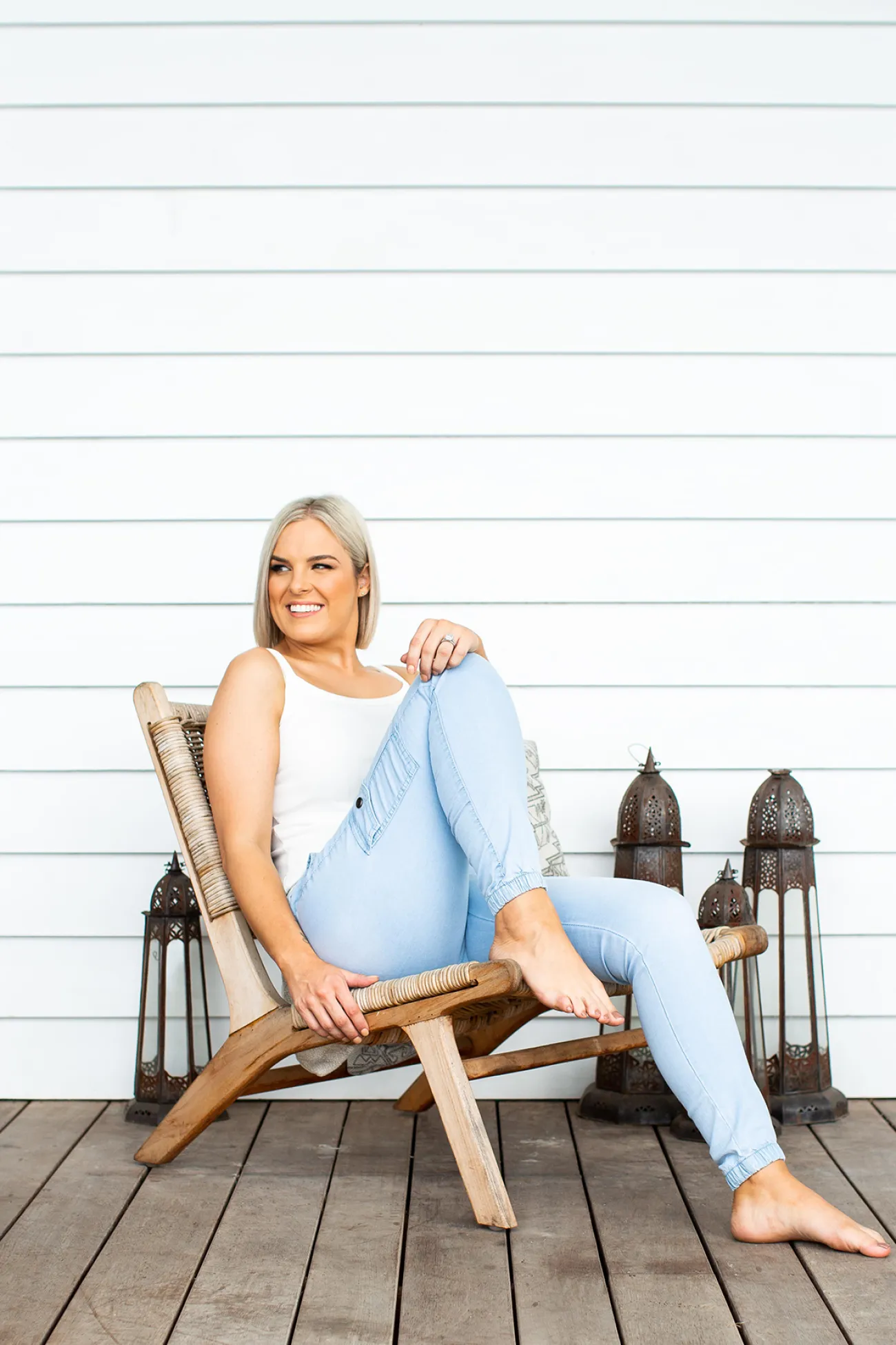 Proud Poppy Clothing Florence Denim Joggers in Light Blue LightBlue Outlet