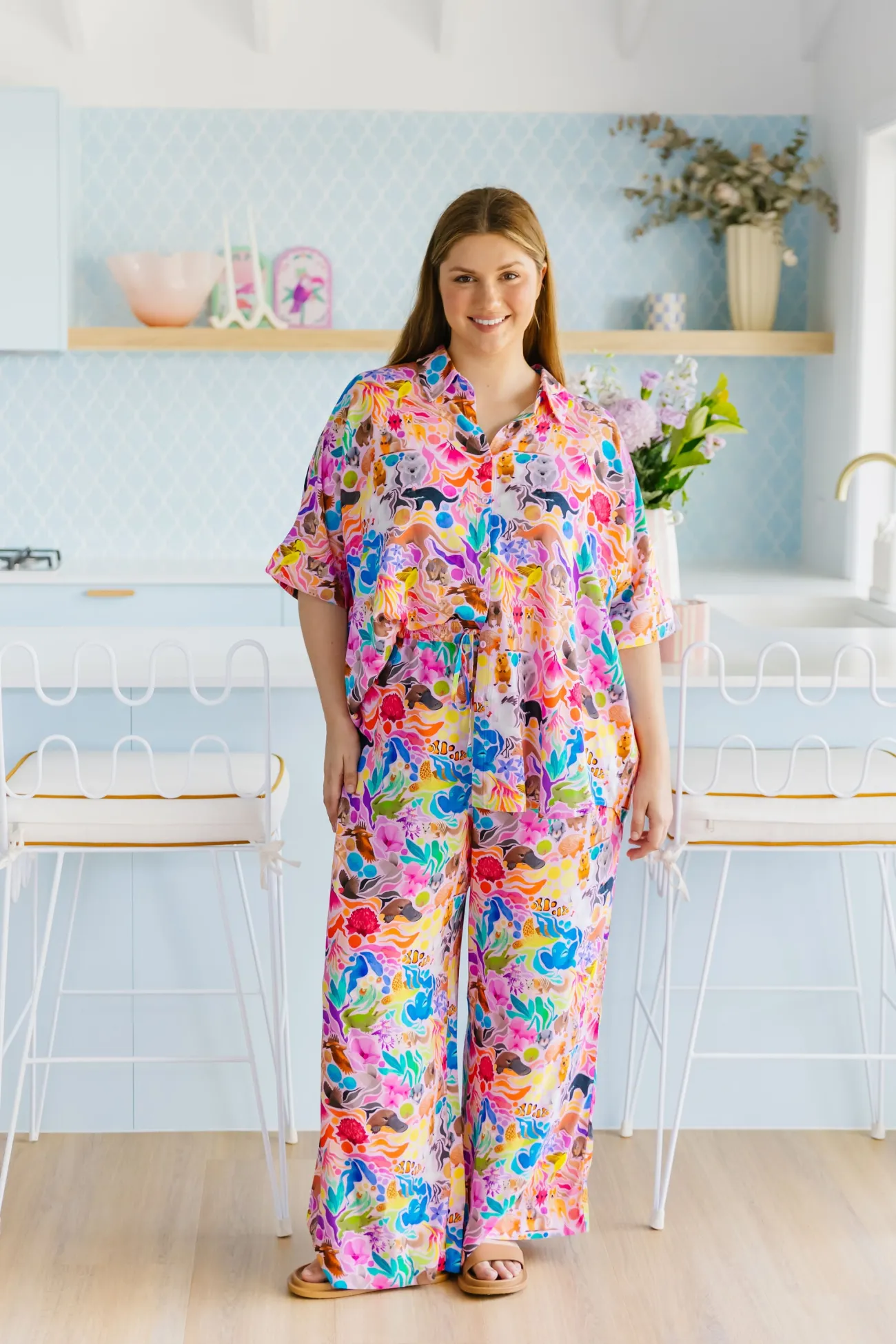 Proud Poppy Clothing Gina Pants in Aussie Lilac by Kasey Rainbow Sale