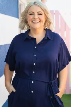 Proud Poppy Clothing Giulia Playsuit in Navy Fashion
