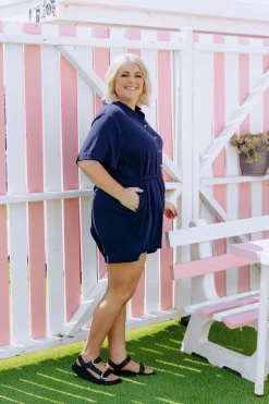 Proud Poppy Clothing Giulia Playsuit in Navy Fashion