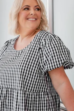 Proud Poppy Clothing Greta Party Dress in Gingham Black GinghamBlack New