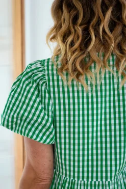 Proud Poppy Clothing Greta Party Dress in Gingham Green GinghamGreen New