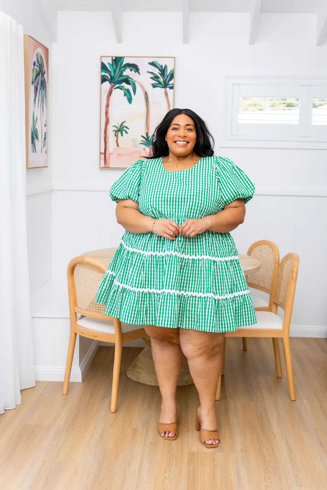 Proud Poppy Clothing Greta Party Dress in Gingham Green GinghamGreen New