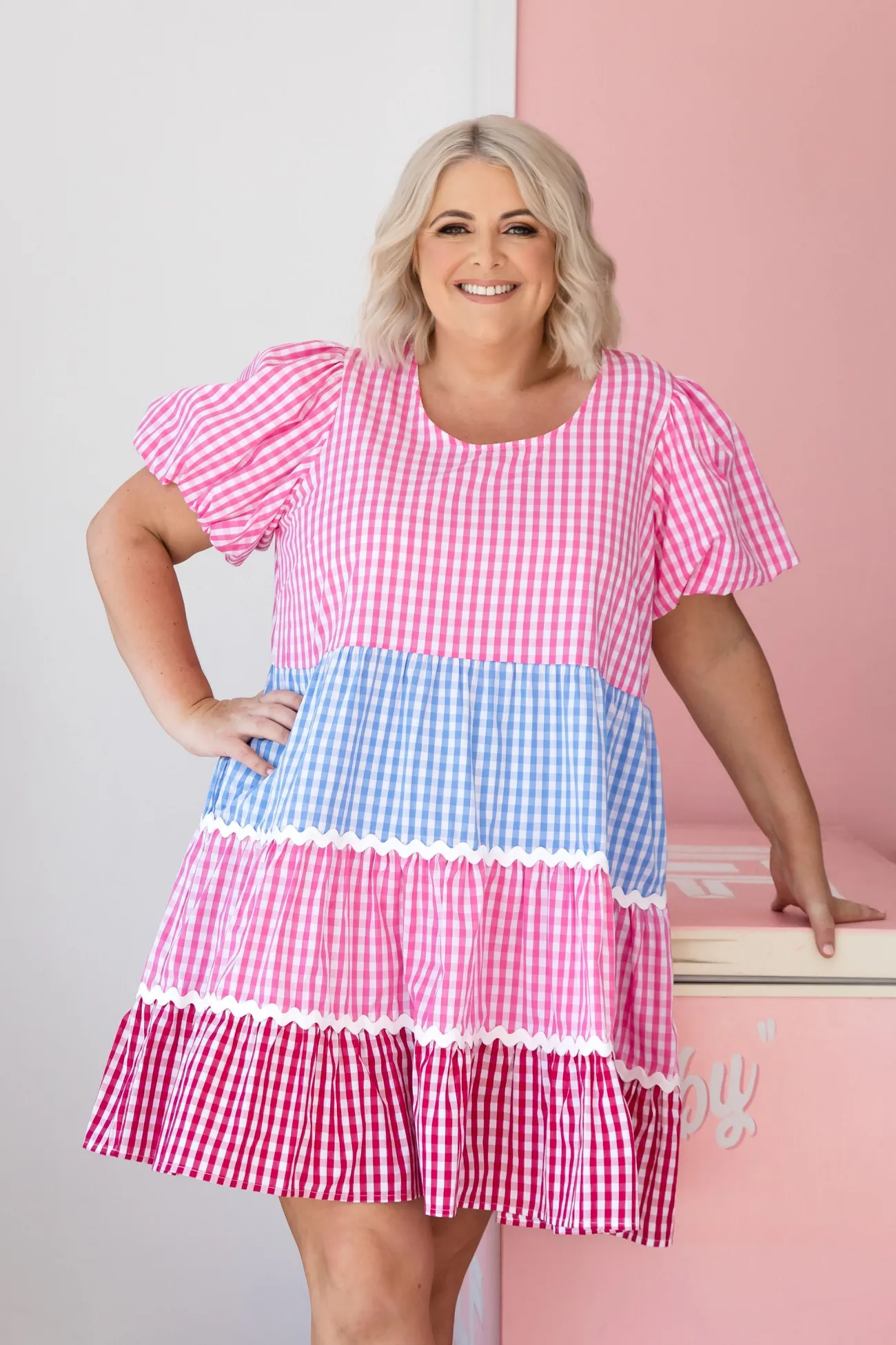 Proud Poppy Clothing Greta Party Dress in Gingham Mix GinghamMix Best