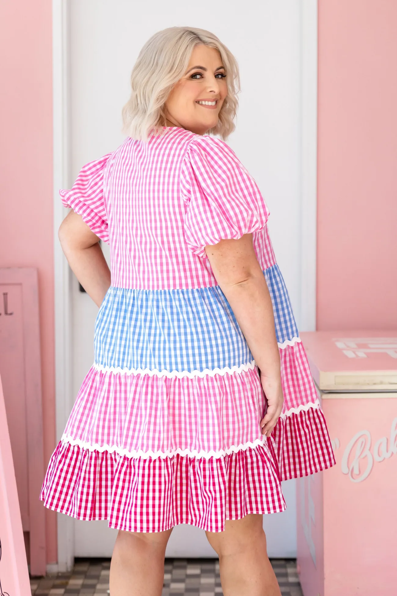 Proud Poppy Clothing Greta Party Dress in Gingham Mix GinghamMix Best