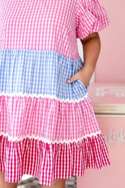 Proud Poppy Clothing Greta Party Dress in Gingham Mix GinghamMix Best
