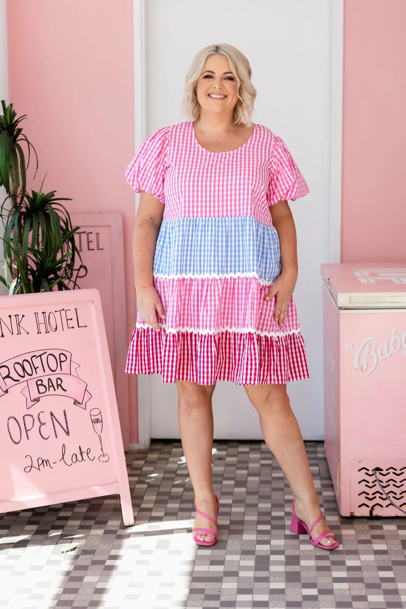 Proud Poppy Clothing Greta Party Dress in Gingham Mix GinghamMix Best