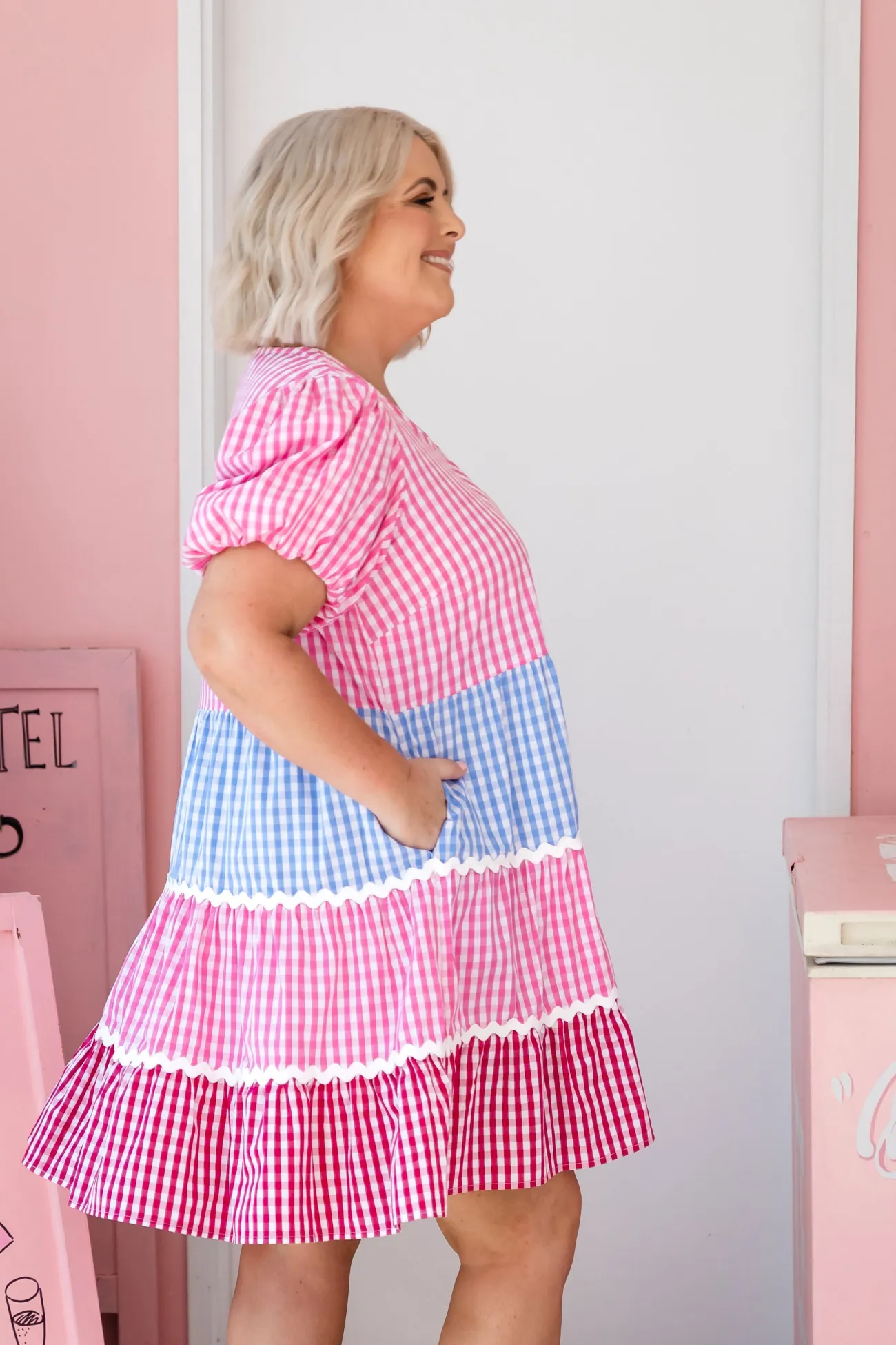 Proud Poppy Clothing Greta Party Dress in Gingham Mix GinghamMix Best