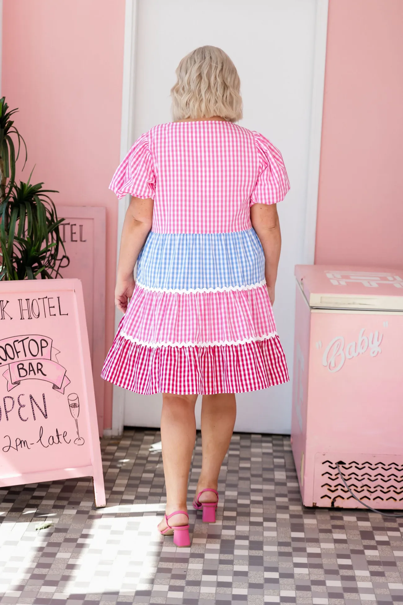Proud Poppy Clothing Greta Party Dress in Gingham Mix GinghamMix Best