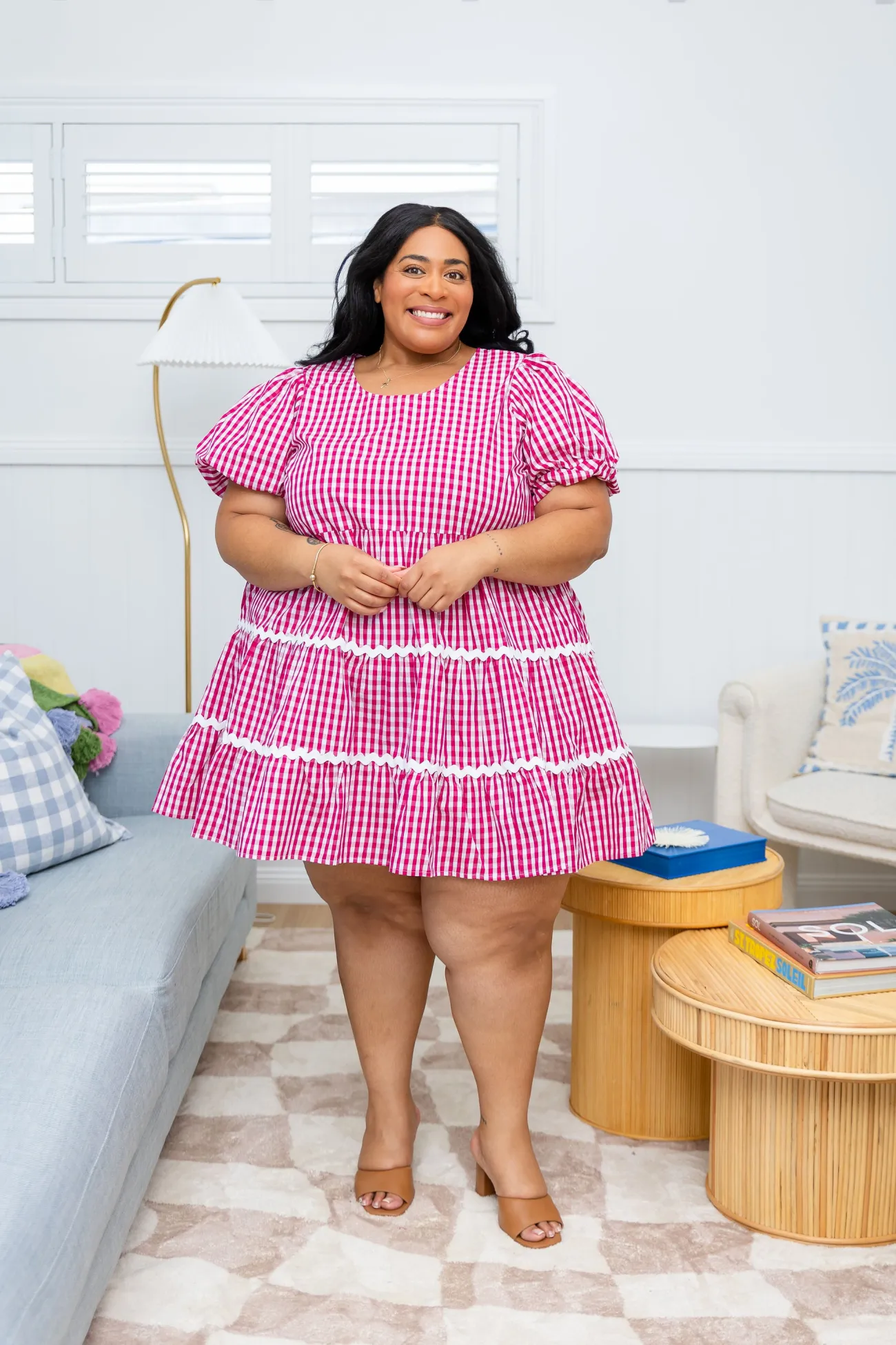 Proud Poppy Clothing Greta Party Dress in Gingham Red GinghamRed Outlet