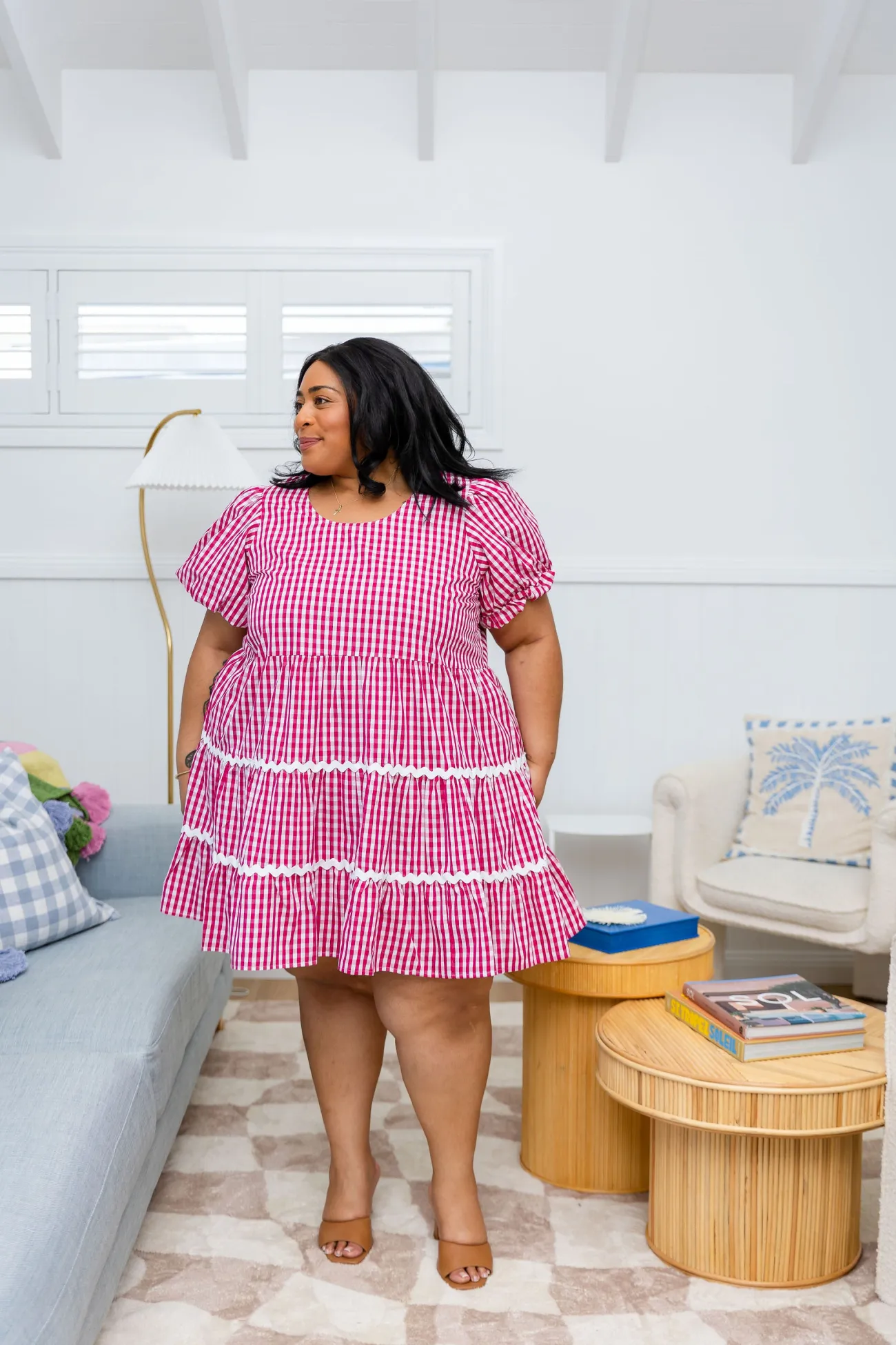 Proud Poppy Clothing Greta Party Dress in Gingham Red GinghamRed Outlet