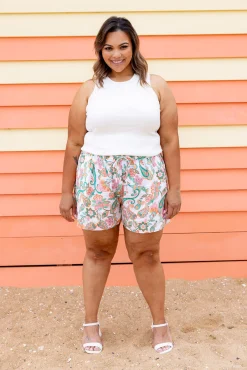 Proud Poppy Clothing Harlow Linen Blend Shorts in Shay Paisley ShayPaisley Sale