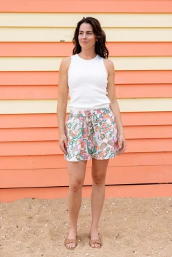 Proud Poppy Clothing Harlow Linen Blend Shorts in Shay Paisley ShayPaisley Sale