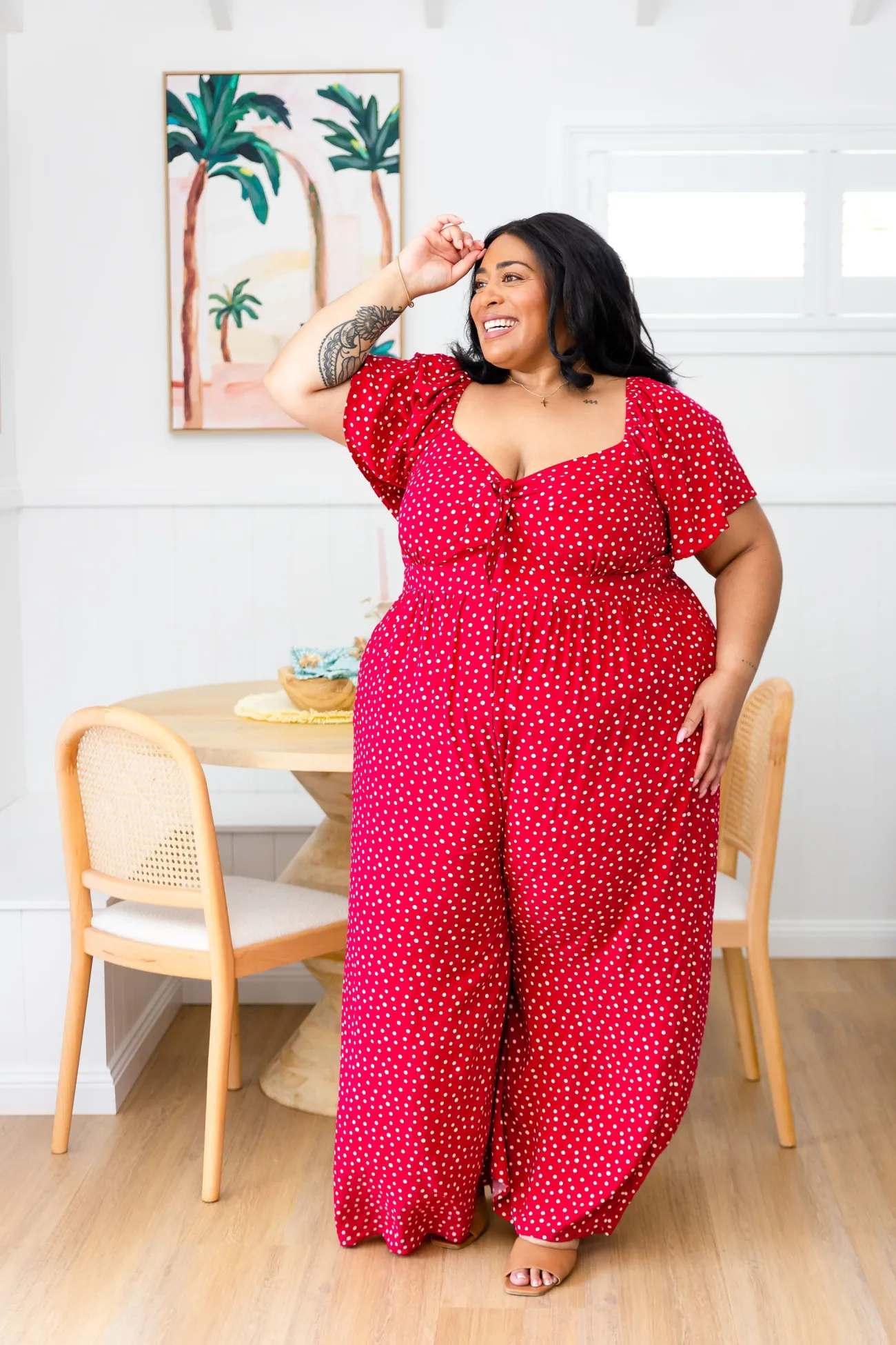 Proud Poppy Clothing Hazel Jumpsuit in Red Clearance