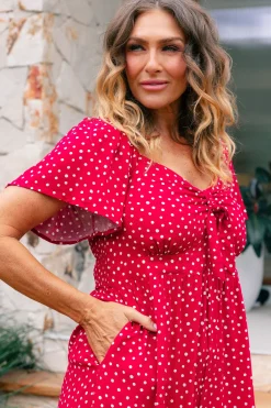 Proud Poppy Clothing Hazel Jumpsuit in Red Clearance