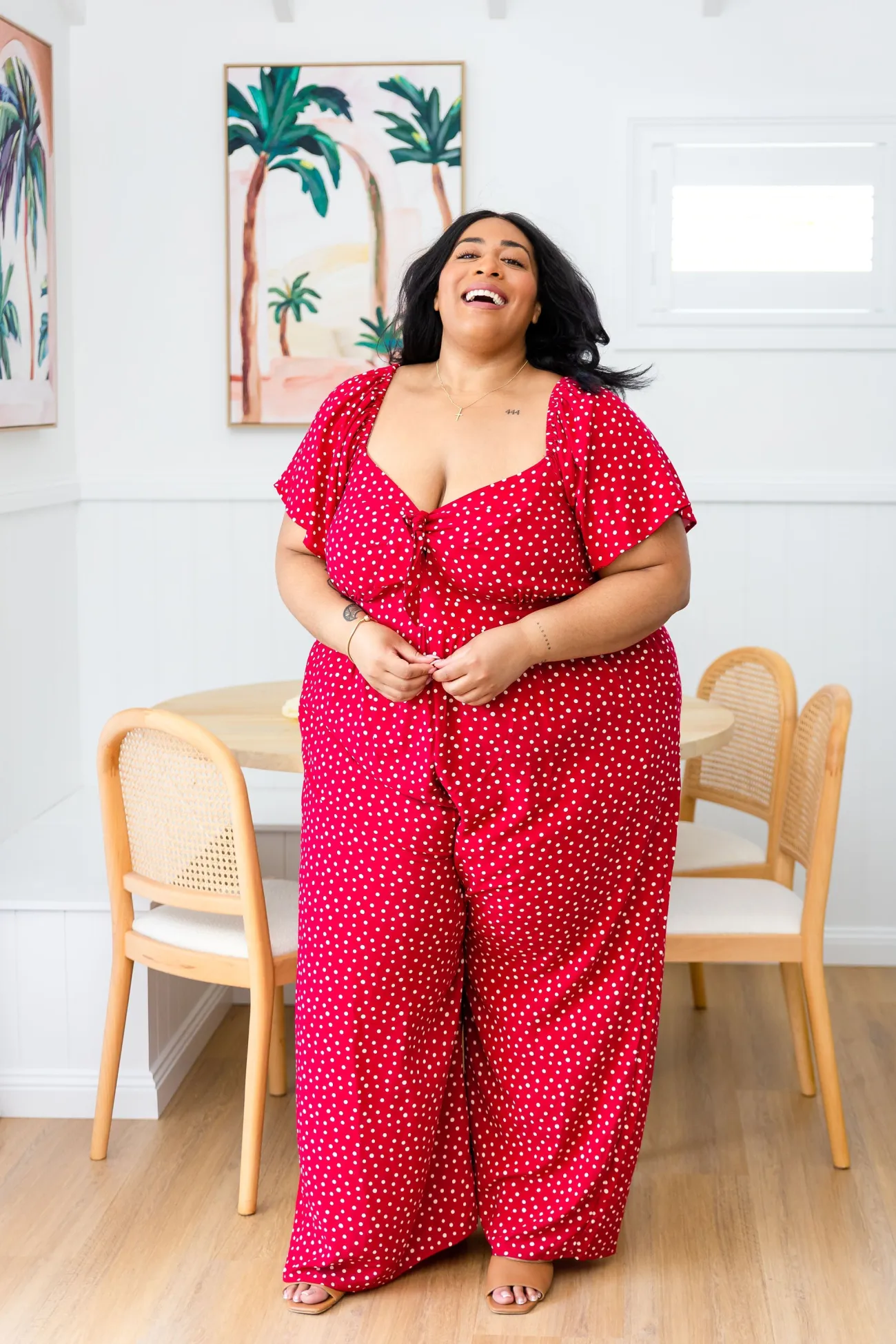 Proud Poppy Clothing Hazel Jumpsuit in Red Clearance